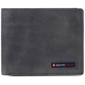 Alpine Swiss Mens Commuter RFID Bifold Wallet 2 ID Windows Divided Bill Section